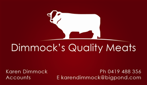 Business Card Design by m3talc0re for Dimmock's Quality Meats | Design #2097299