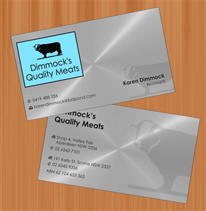 Business Card Design by Sbss for Dimmock's Quality Meats | Design: #2149062