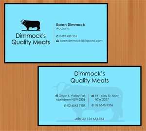 Business Card Design by Sbss for Dimmock's Quality Meats | Design: #2149069