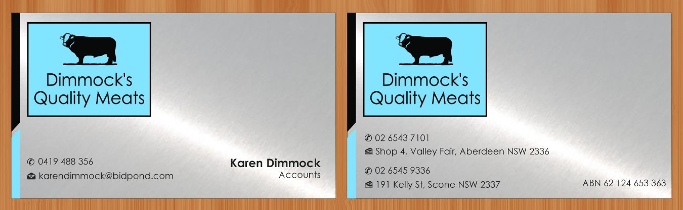 Business Card Design by Sbss for Dimmock's Quality Meats | Design #2149070