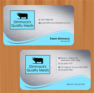 Business Card Design by Sbss for Dimmock's Quality Meats | Design: #2149079