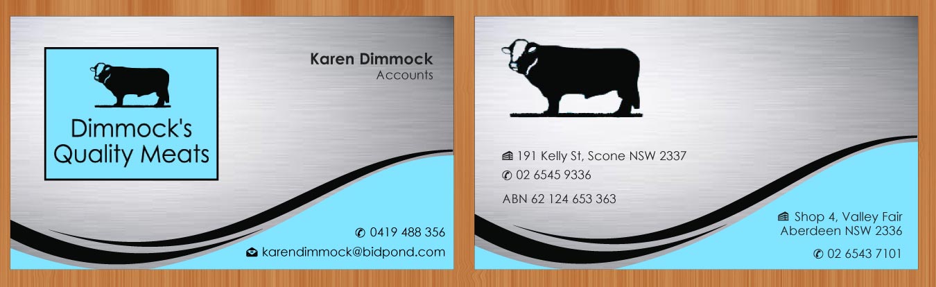 Business Card Design by Sbss for Dimmock's Quality Meats | Design #2149103