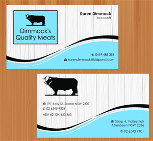 Diseño de Tarjeta de Presentación por Sbss para Dimmock's Quality Meats | Diseño: #2149111