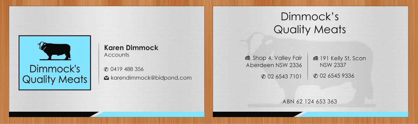 Diseño de Tarjeta de Presentación por Sbss para Dimmock's Quality Meats | Diseño #2149119