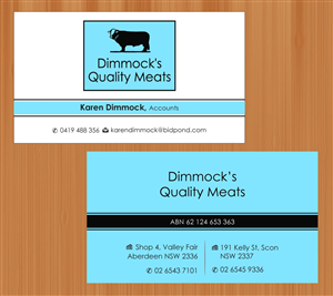 Diseño de Tarjeta de Presentación por Sbss para Dimmock's Quality Meats | Diseño: #2149124