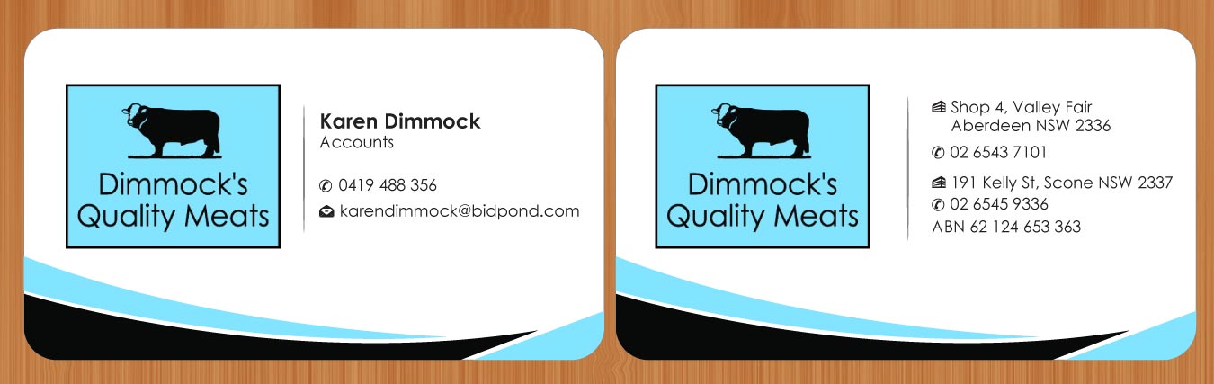 Business Card Design by Sbss for Dimmock's Quality Meats | Design #2149125