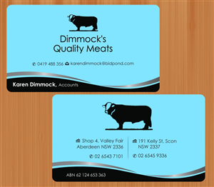 Diseño de Tarjeta de Presentación por Sbss para Dimmock's Quality Meats | Diseño: #2149173