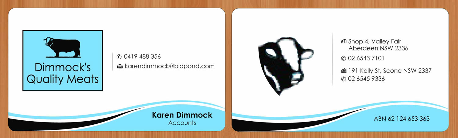 Diseño de Tarjeta de Presentación por Sbss para Dimmock's Quality Meats | Diseño #2149179