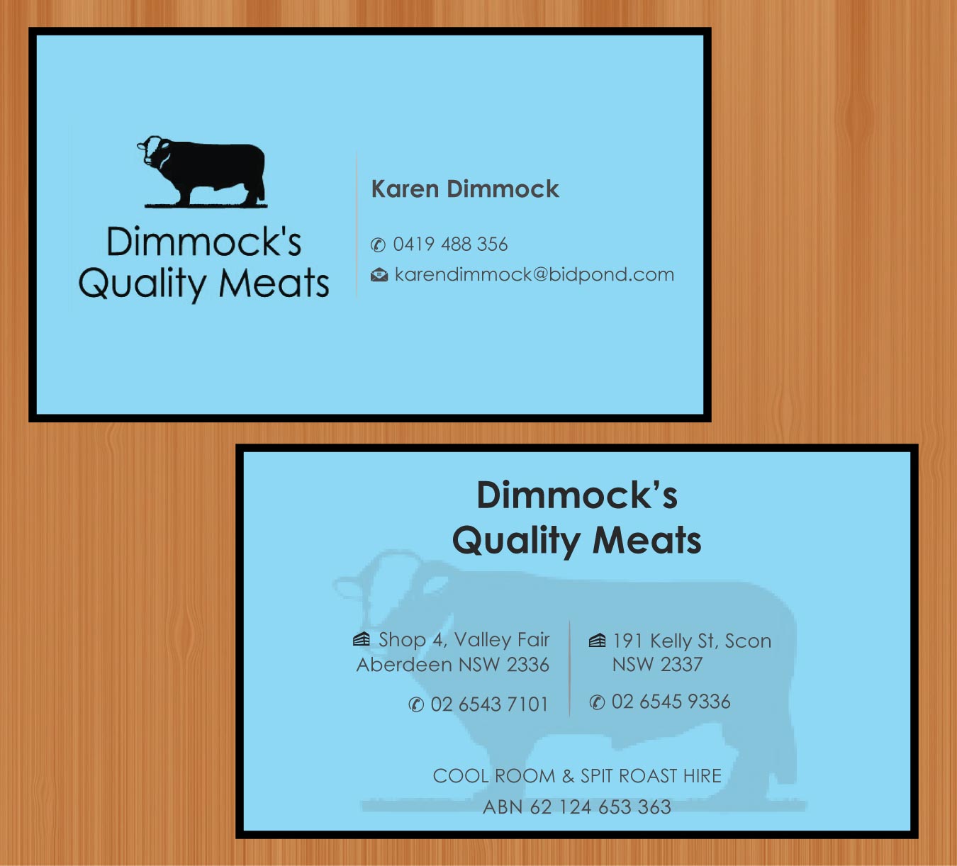 Diseño de Tarjeta de Presentación por Sbss para Dimmock's Quality Meats | Diseño #2152551