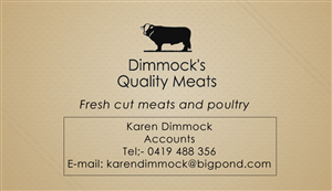 Business Card Design by asifdesigns for Dimmock's Quality Meats | Design #2110966