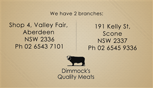 Business Card Design by asifdesigns for Dimmock's Quality Meats | Design: #2111002