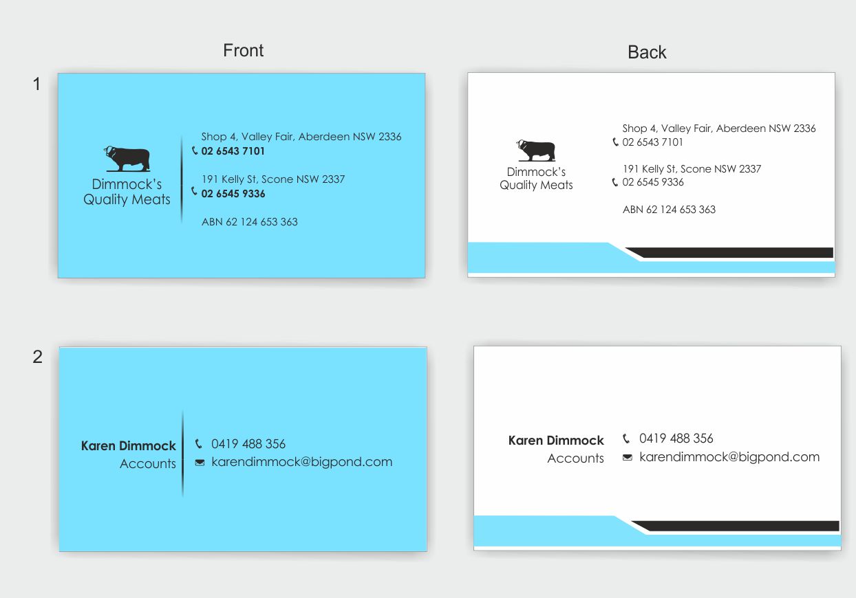 Business Card Design by IneseRo for Dimmock's Quality Meats | Design #2097687