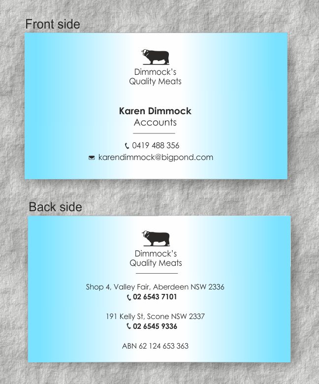 Business Card Design by IneseRo for Dimmock's Quality Meats | Design #2097698