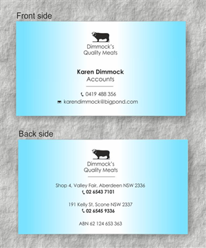 Business Card Design by IneseRo for Dimmock's Quality Meats | Design: #2097698