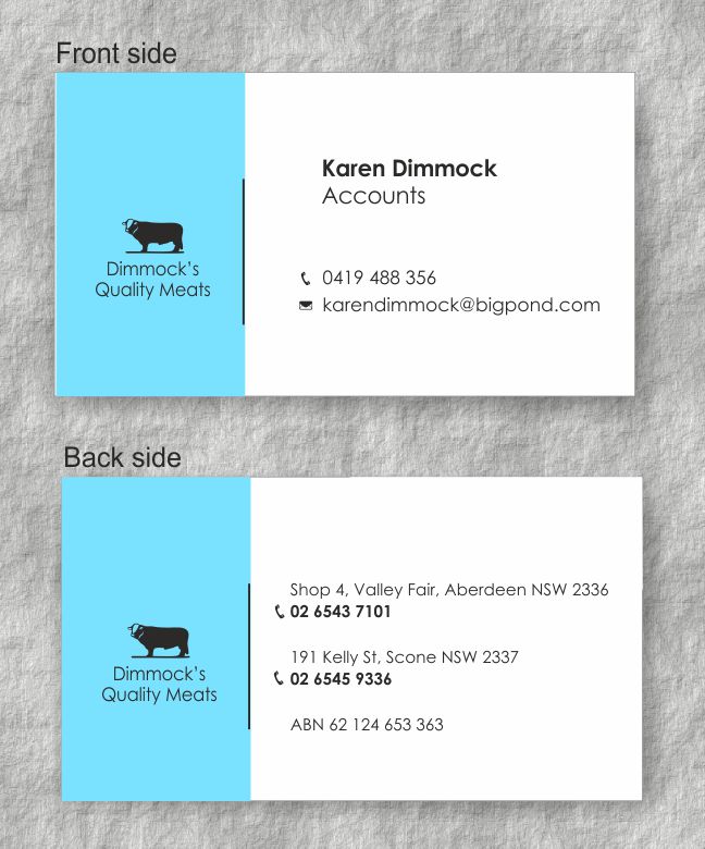 Business Card Design by IneseRo for Dimmock's Quality Meats | Design #2097711
