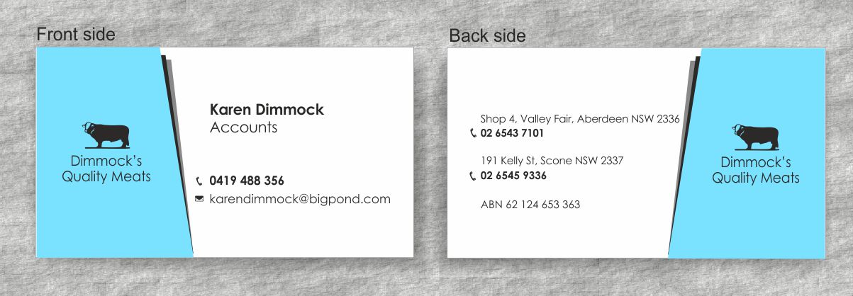 Business Card Design by IneseRo for Dimmock's Quality Meats | Design #2098286
