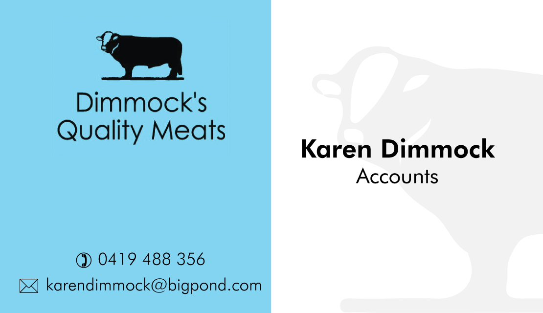 Business Card Design by Maciek for Dimmock's Quality Meats | Design #2162377