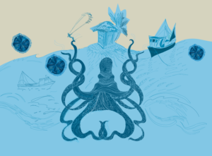 Octopus Illustration - wall art, signage, graphics | Illustration Design by INGA DESIGN