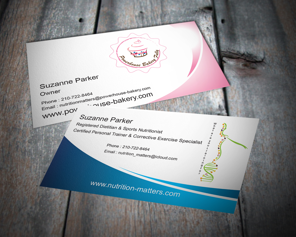 Design de Carte de Visite par MT pour Powerhouse Bakery at Nutrition Matters, Inc. | Design #2029179