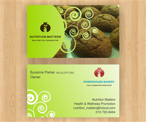 Business Card Design by luiz otavio I DESIGN for Powerhouse Bakery at Nutrition Matters, Inc. | Design: #2033754