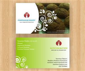 Business Card Design by luiz otavio I DESIGN for Powerhouse Bakery at Nutrition Matters, Inc. | Design: #2063124