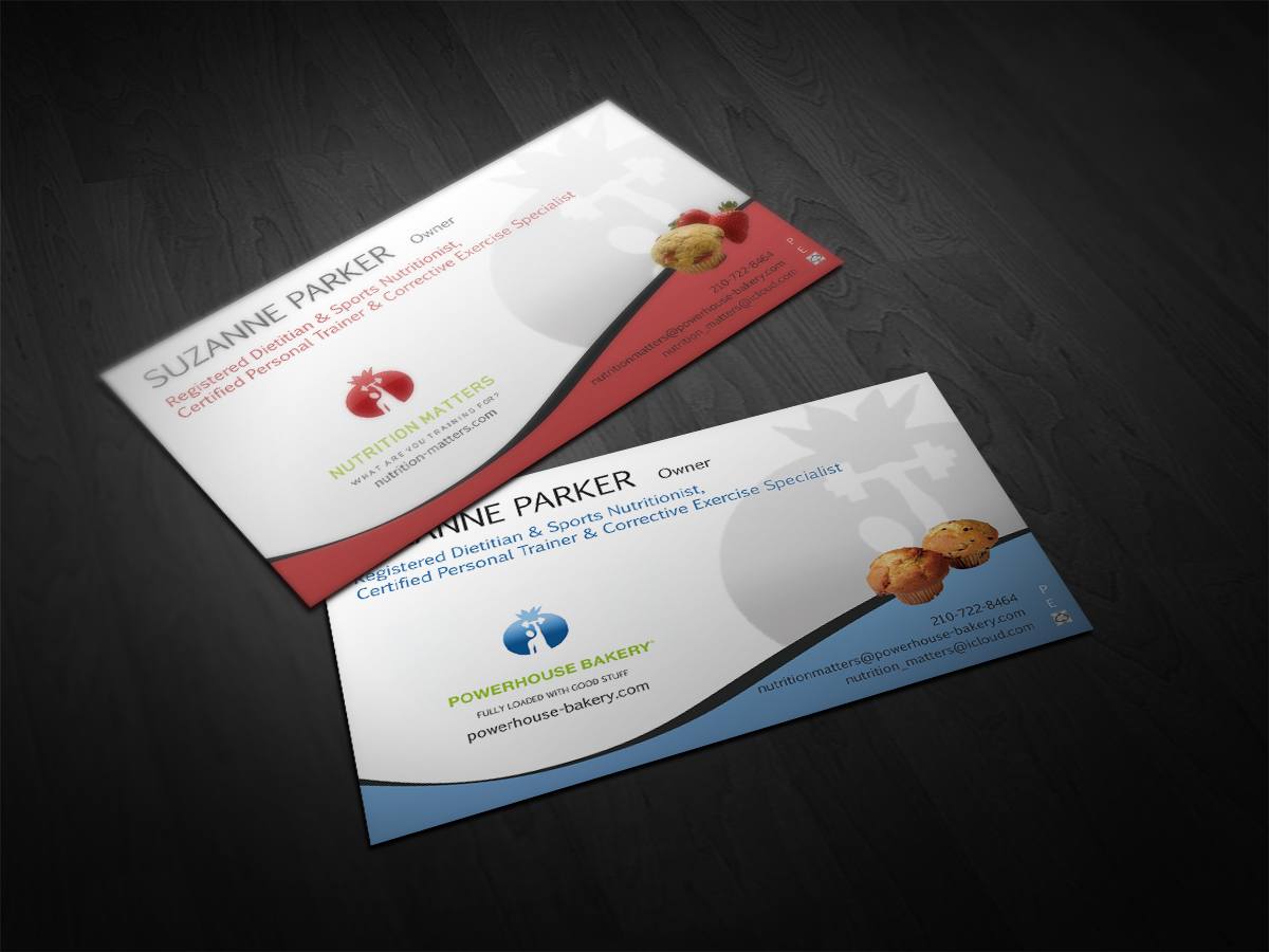 Business Card Design by Cyanide Design for Powerhouse Bakery at Nutrition Matters, Inc. | Design #2029612