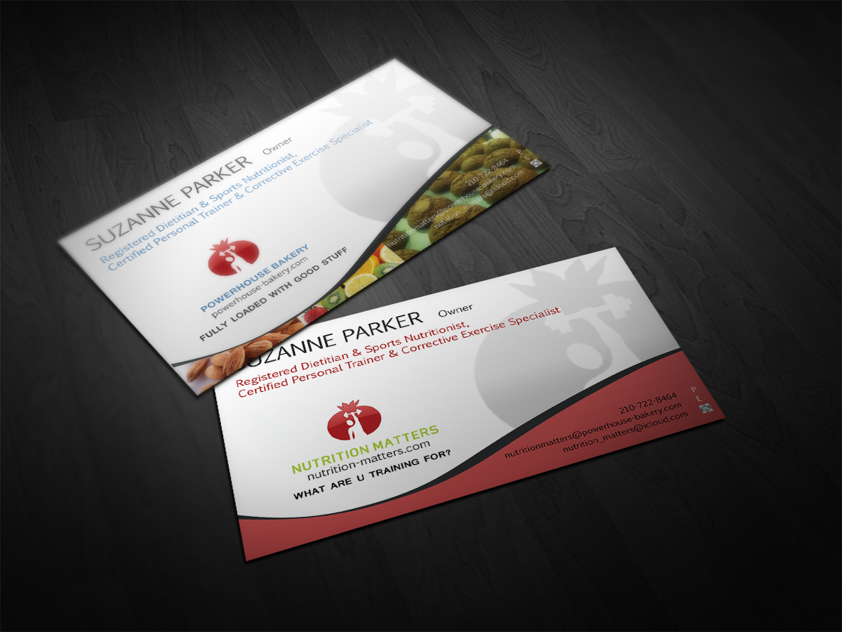 Business Card Design by Cyanide Design for Powerhouse Bakery at Nutrition Matters, Inc. | Design #2035028