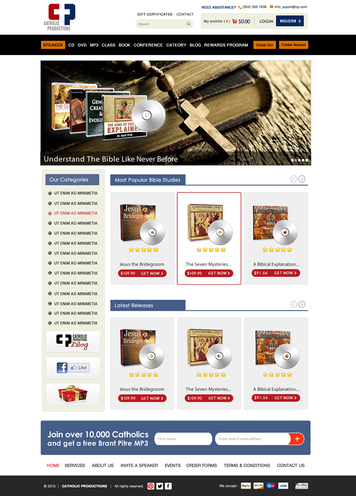 Web Design by Anooshaa Kachhia for Catholic Productions | Design #9222882