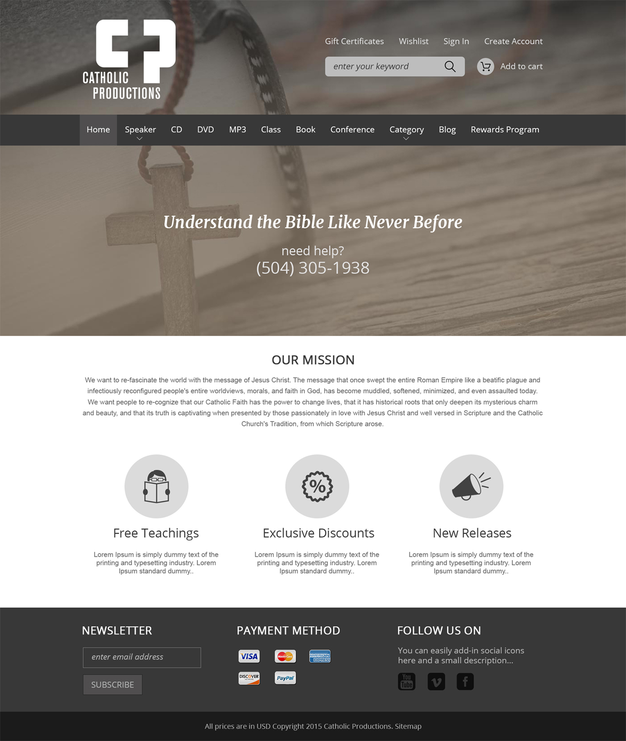 Web Design par Creative Designer pour Catholic Productions | Design #9195418