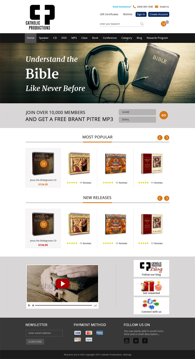 Web Design by Creative Designer for Catholic Productions | Design #9223013