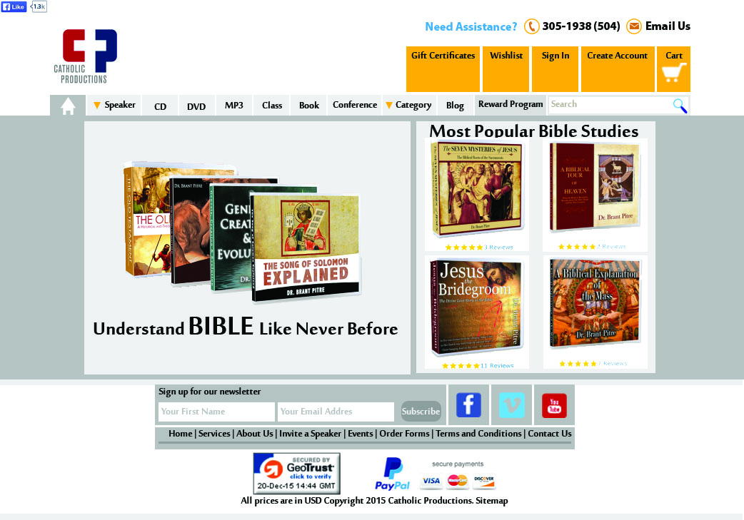 Web Design by thelost212 for Catholic Productions | Design #9201272