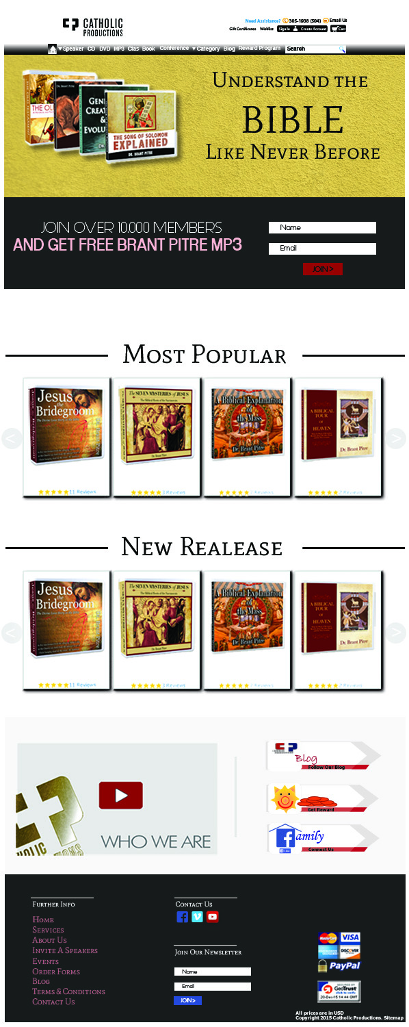Web Design by thelost212 for Catholic Productions | Design #9378349