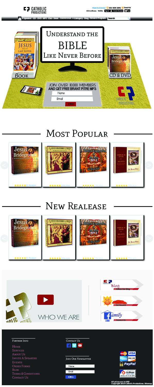 Web Design by thelost212 for Catholic Productions | Design #9378351