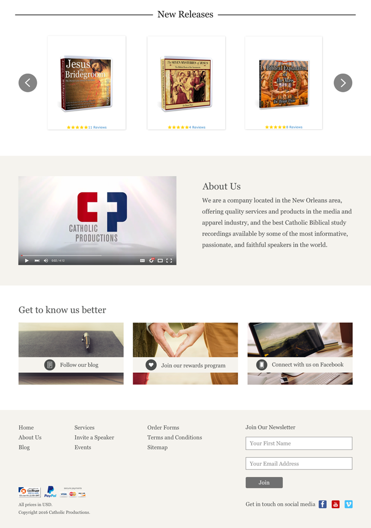 Web Design by richardkchu for Catholic Productions | Design #9313962