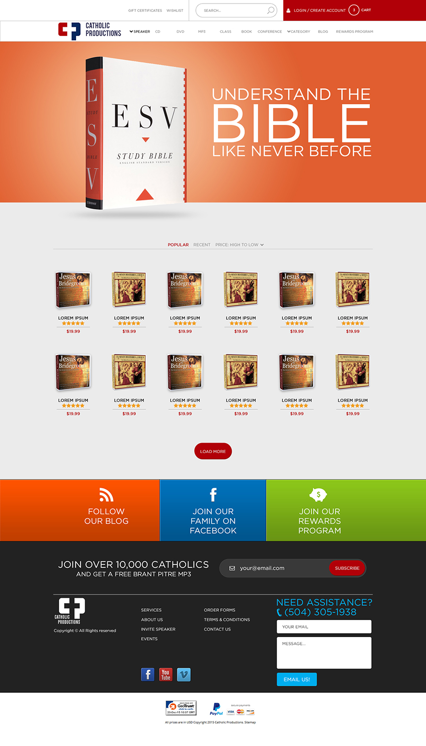 Web Design par insert name here pour Catholic Productions | Design #9193997