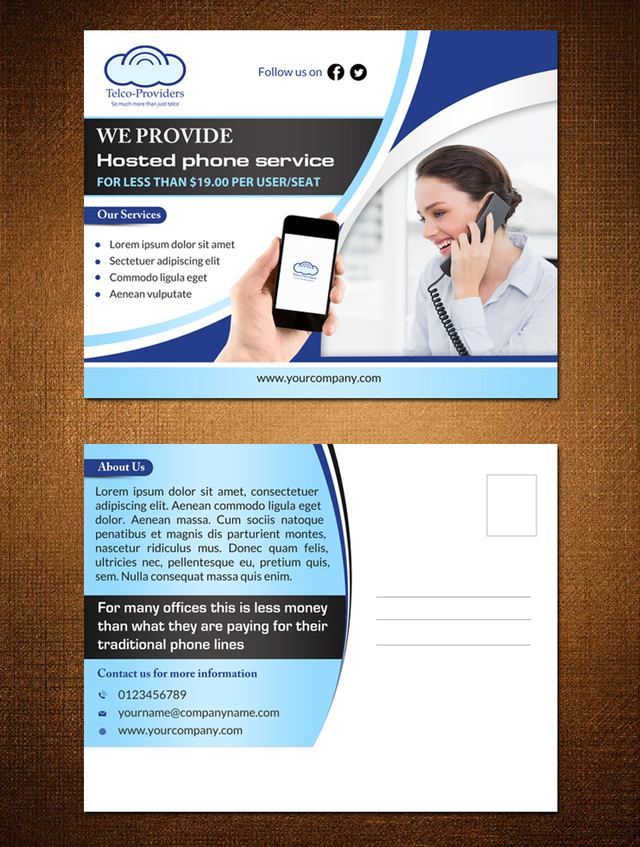 Postcard Design by debdesign for Telco-Providers | Design #9174807