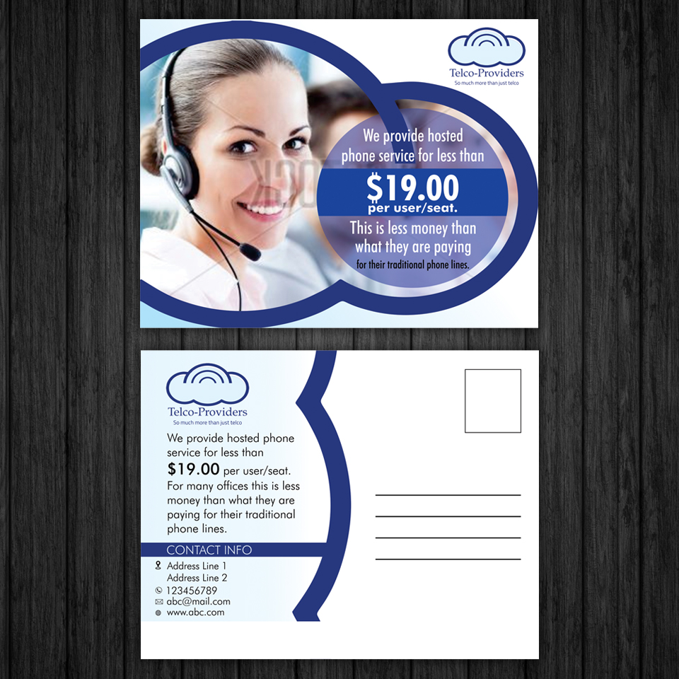 Postcard Design by ecorokerz for Telco-Providers | Design #9172754