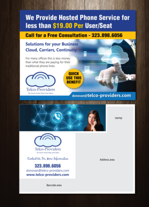 Postcard Design by meet007 for Telco-Providers | Design: #9177485