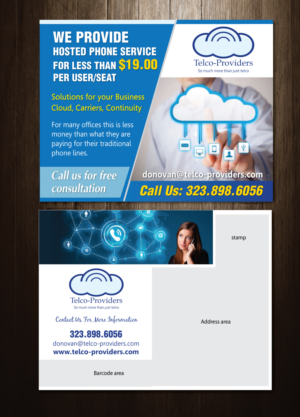 Postcard Design by meet007 for Telco-Providers | Design: #9177706