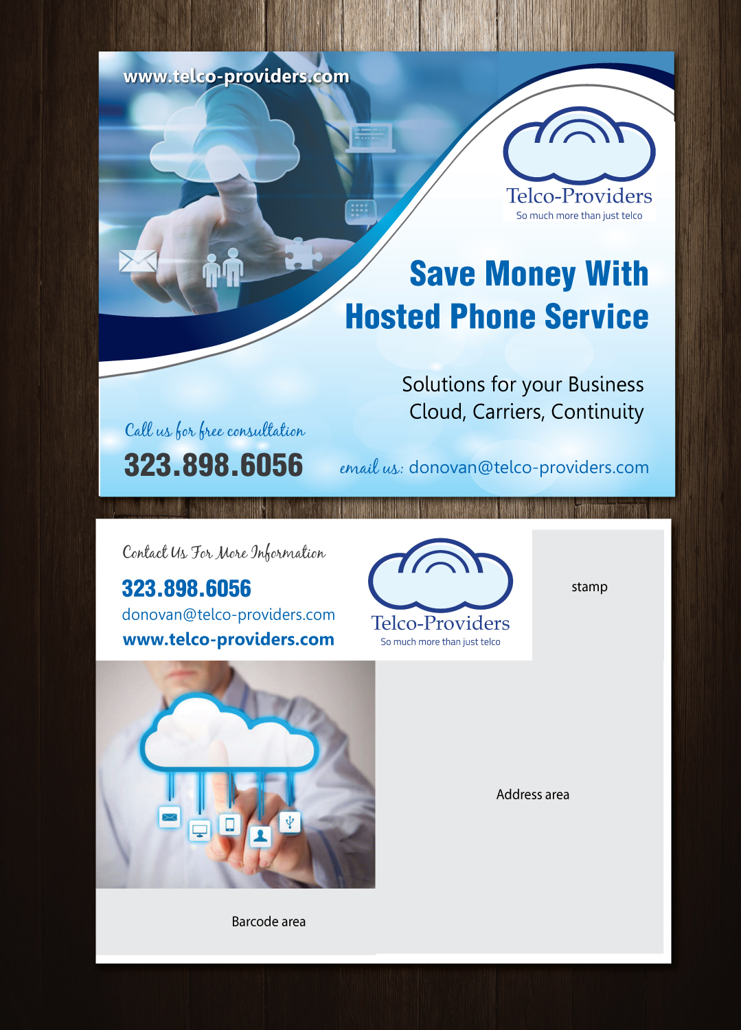 Postcard Design by meet007 for Telco-Providers | Design #9180540