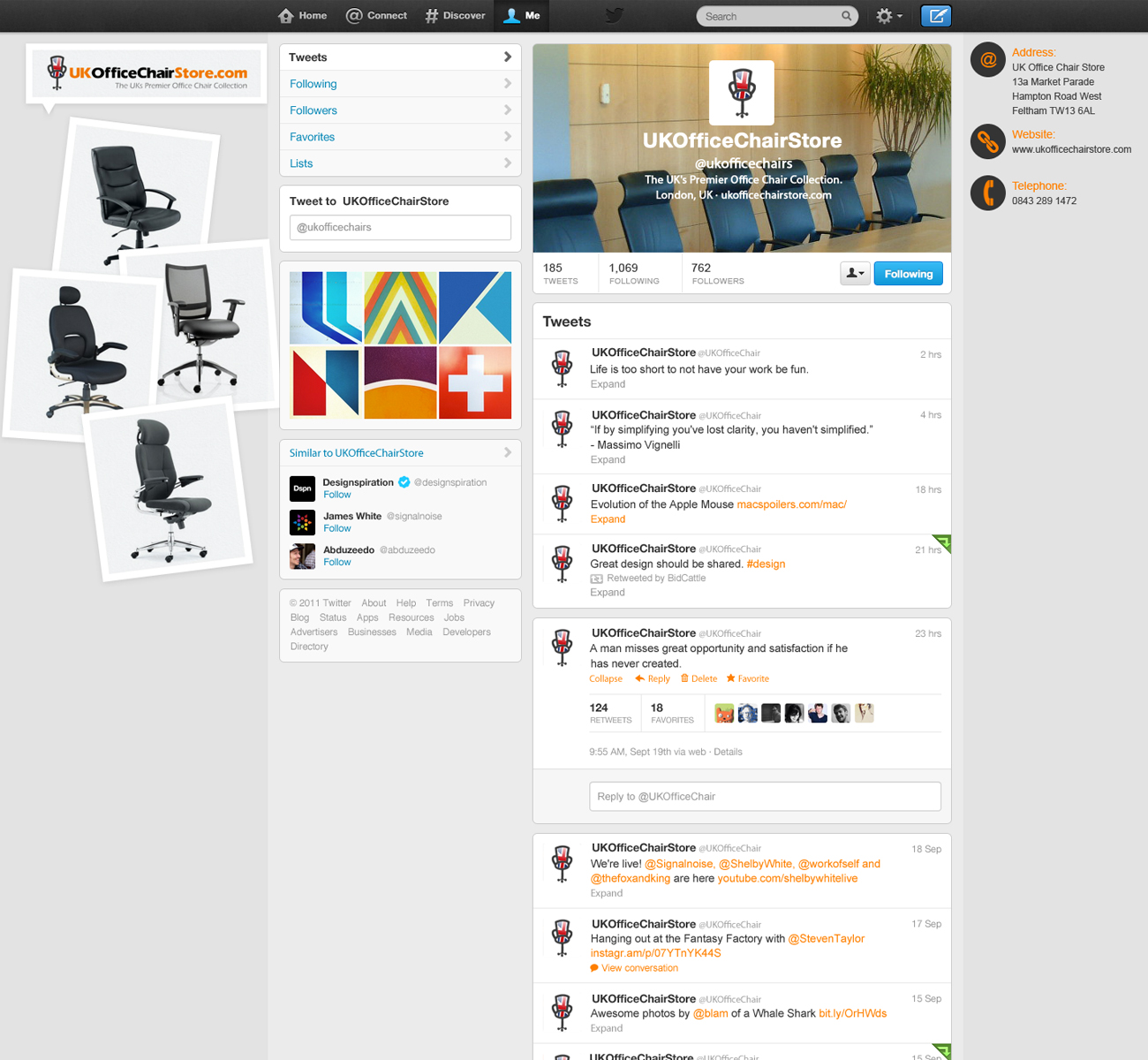 Twitter Design by nisarzenith for UK Office Chair Store | Design #2101408