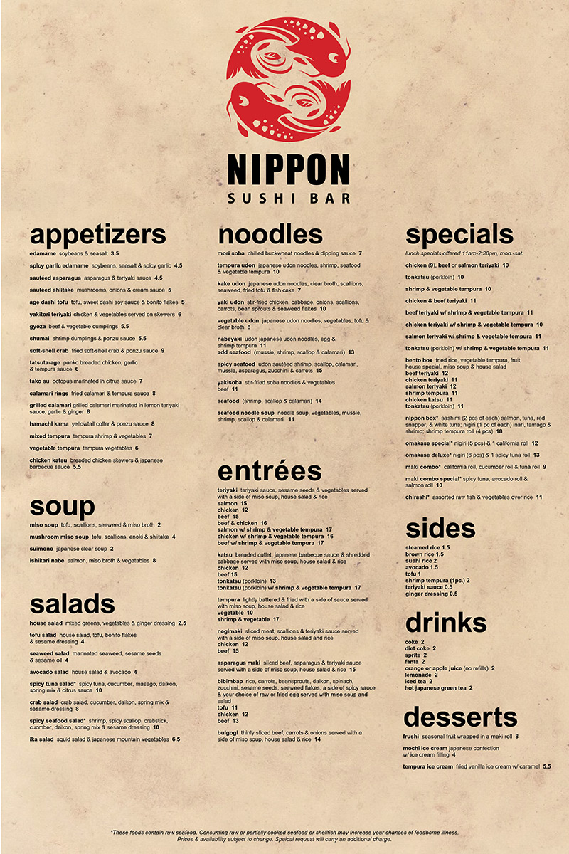 Menu Design by Sven Shaw for this project | Design #2029551