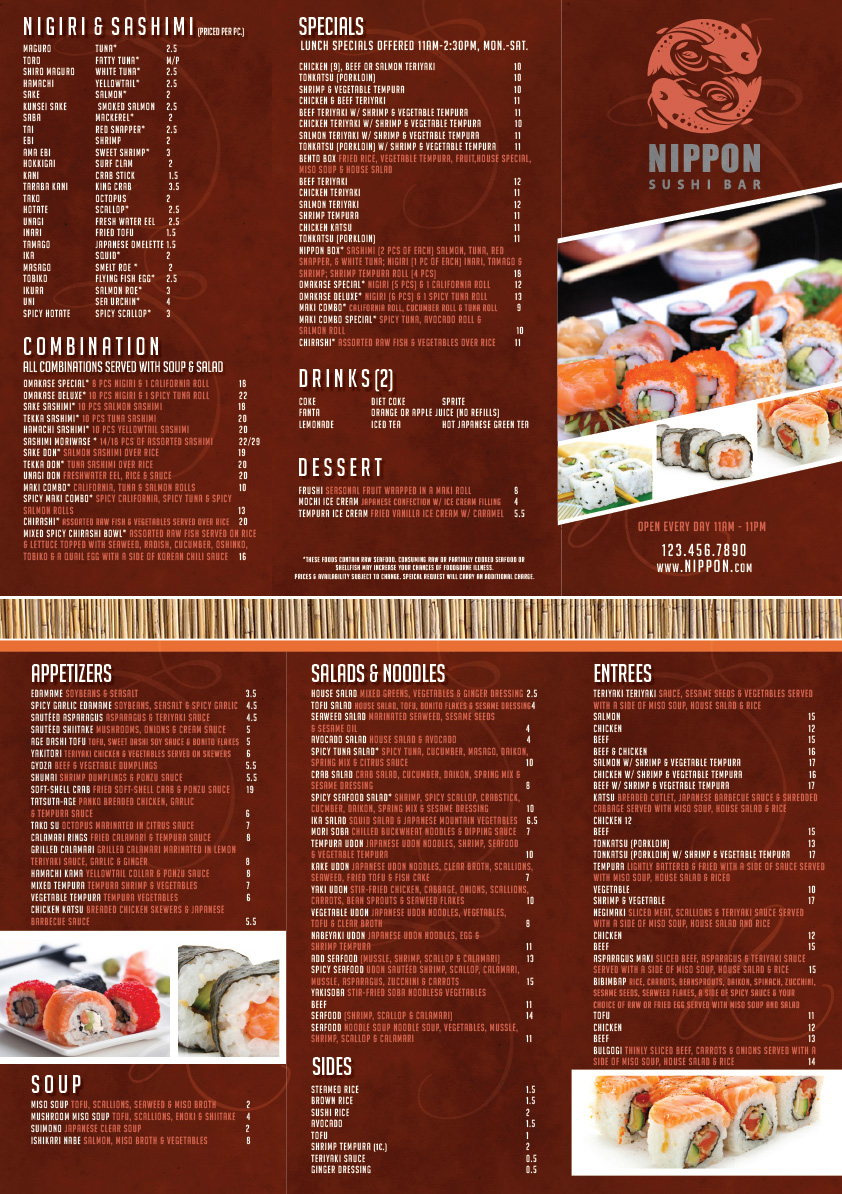 Menu Design by LFS Designs for this project | Design #2052847
