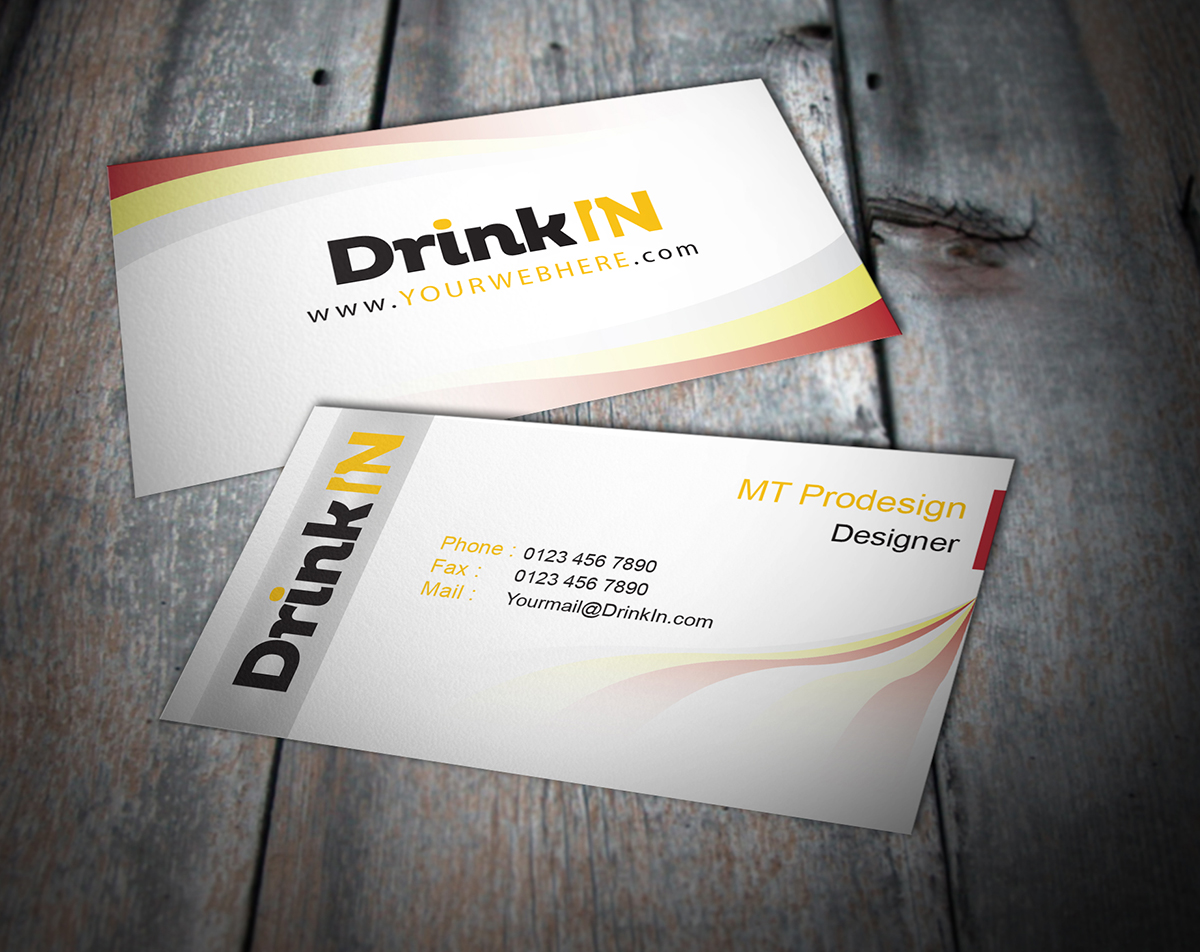 Visitenkarten-Design von MT für DrinkIn, Inc. | Design #2028798
