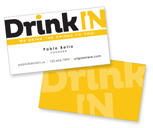Business Card Design by DG | Graphic Design for DrinkIn, Inc. | Design #2021720