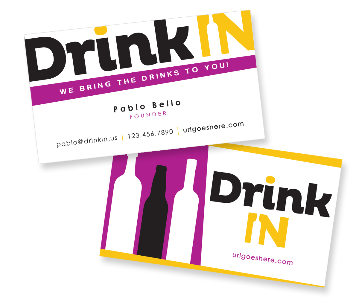 Business Card Design by DG | Graphic Design for DrinkIn, Inc. | Design #2021918