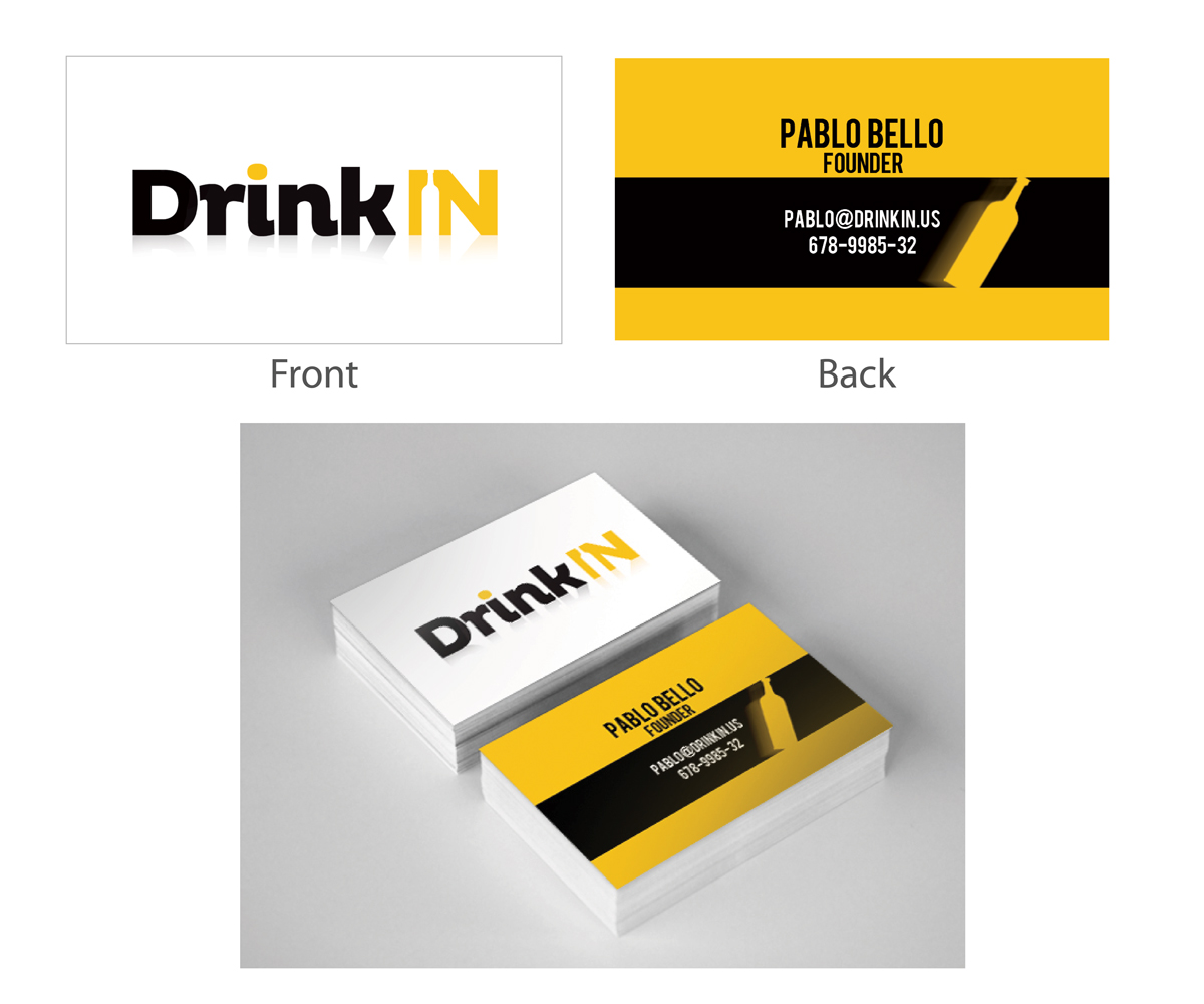 Business Card Design by Kamu for DrinkIn, Inc. | Design #2032527