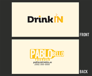Business Card Design by elaineal for DrinkIn, Inc. | Design #2036214