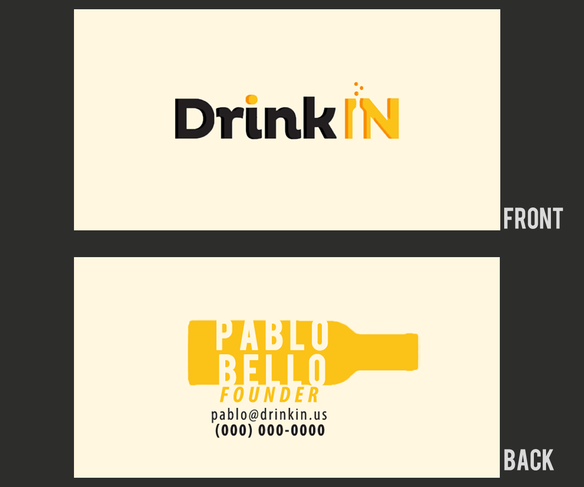 Business Card Design by elaineal for DrinkIn, Inc. | Design #2036216