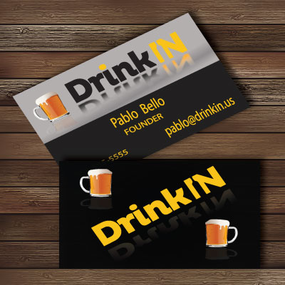 Business Card Design by Badcom for DrinkIn, Inc. | Design #2036330